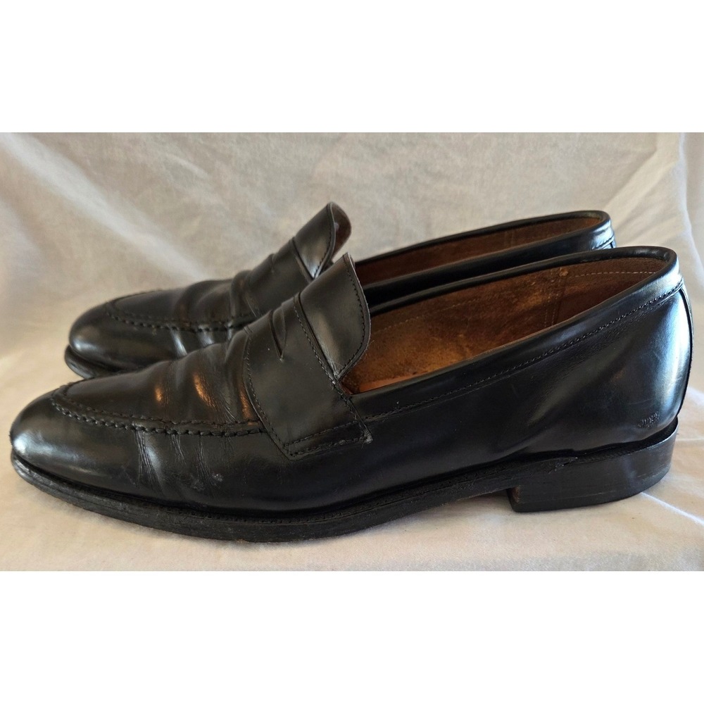 Cortina Italian Men's Classic Black Leather Penny Loafer Shoes Mens 10-11